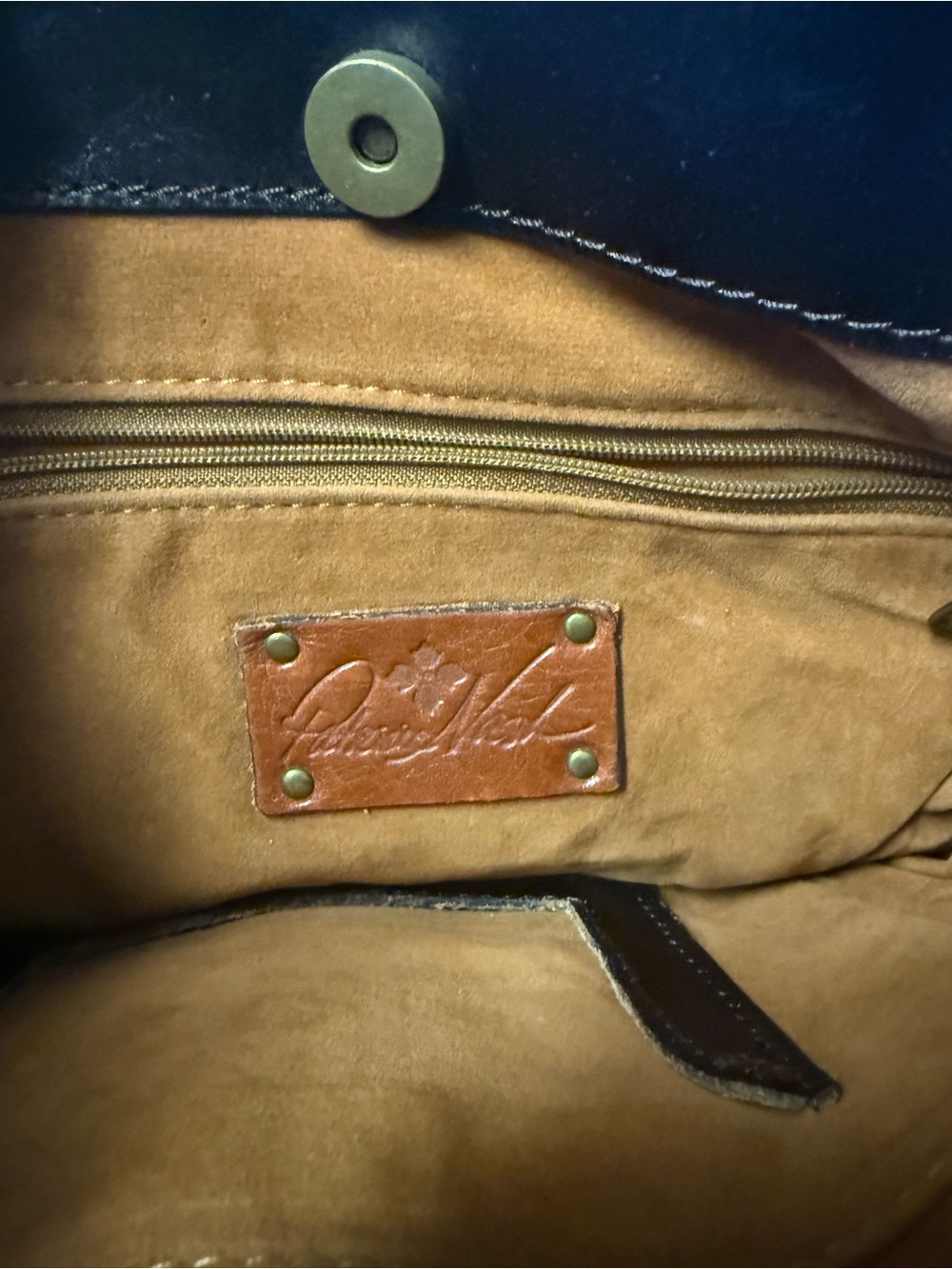 Patricia Nash Two-Tone Brown Leather Crossbody Shoulder Bag - Picture 2 of 8